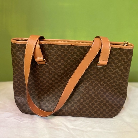 Celine Brown Macadam PVC/ Leather Tote Bag 🤎 - Picture 3 of 13